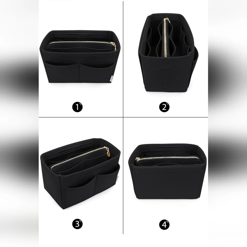 Slender Large Black Felt Purse Insert for Graceful MM and Delightful PM